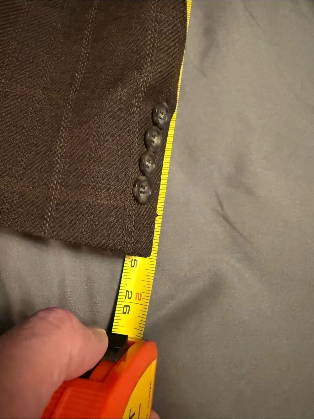 Stafford Executive Lambswool Cashmere Sport Coat Blazer - Mens 44R Brown Plaid